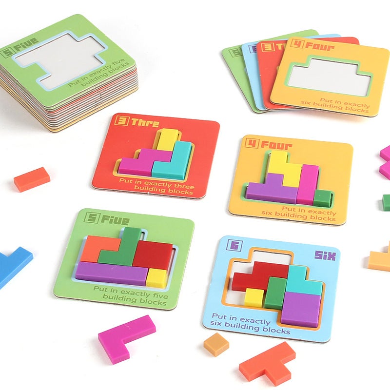 Tetris Children'S Thinking Training Board Game Toy 3D Puzzle Flat Panel Paper Card Variables - Image 3